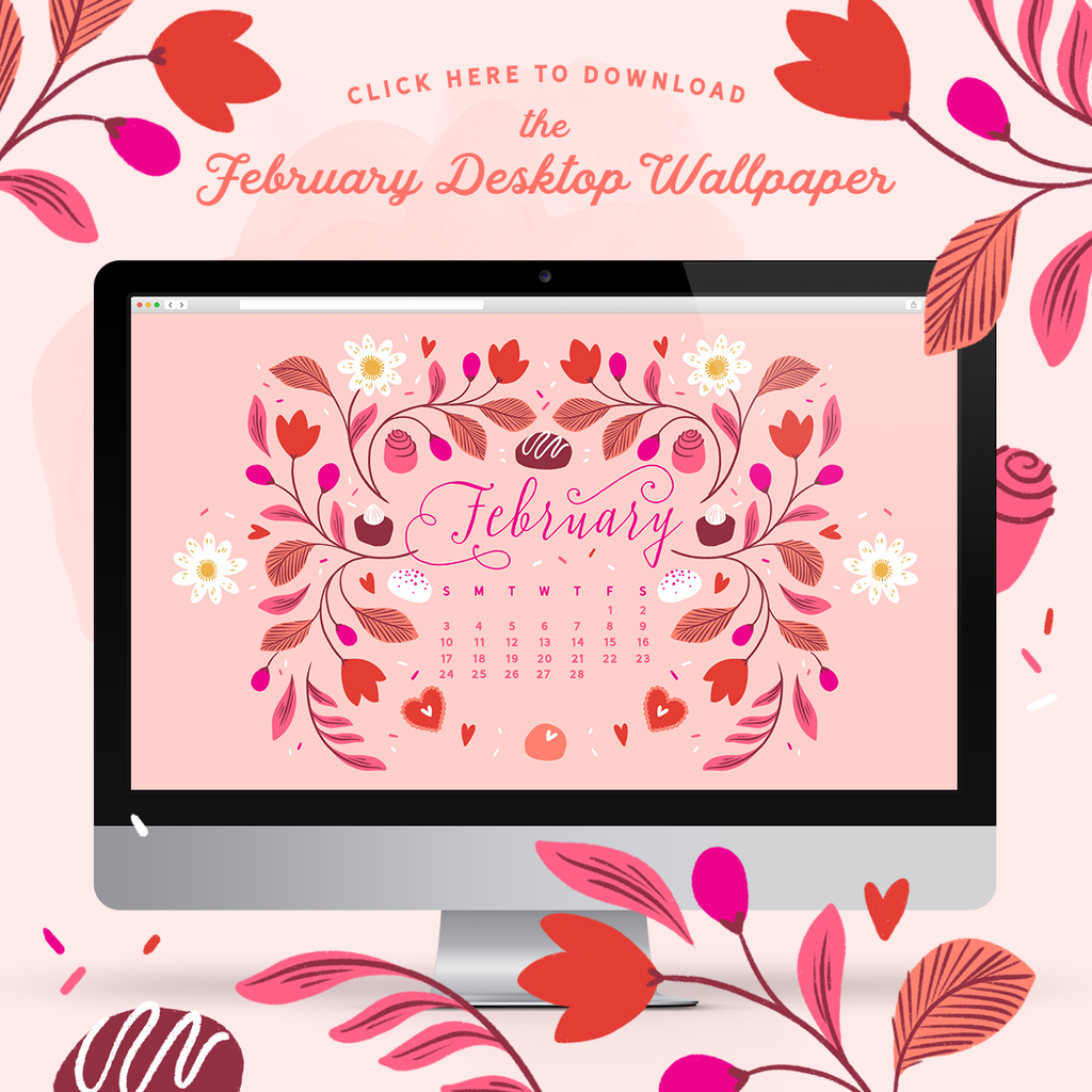 February 2019 Illustrated Desktop Wallpaper