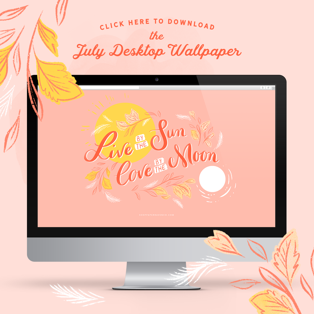 July 2018 Illustrated Desktop Wallpaper