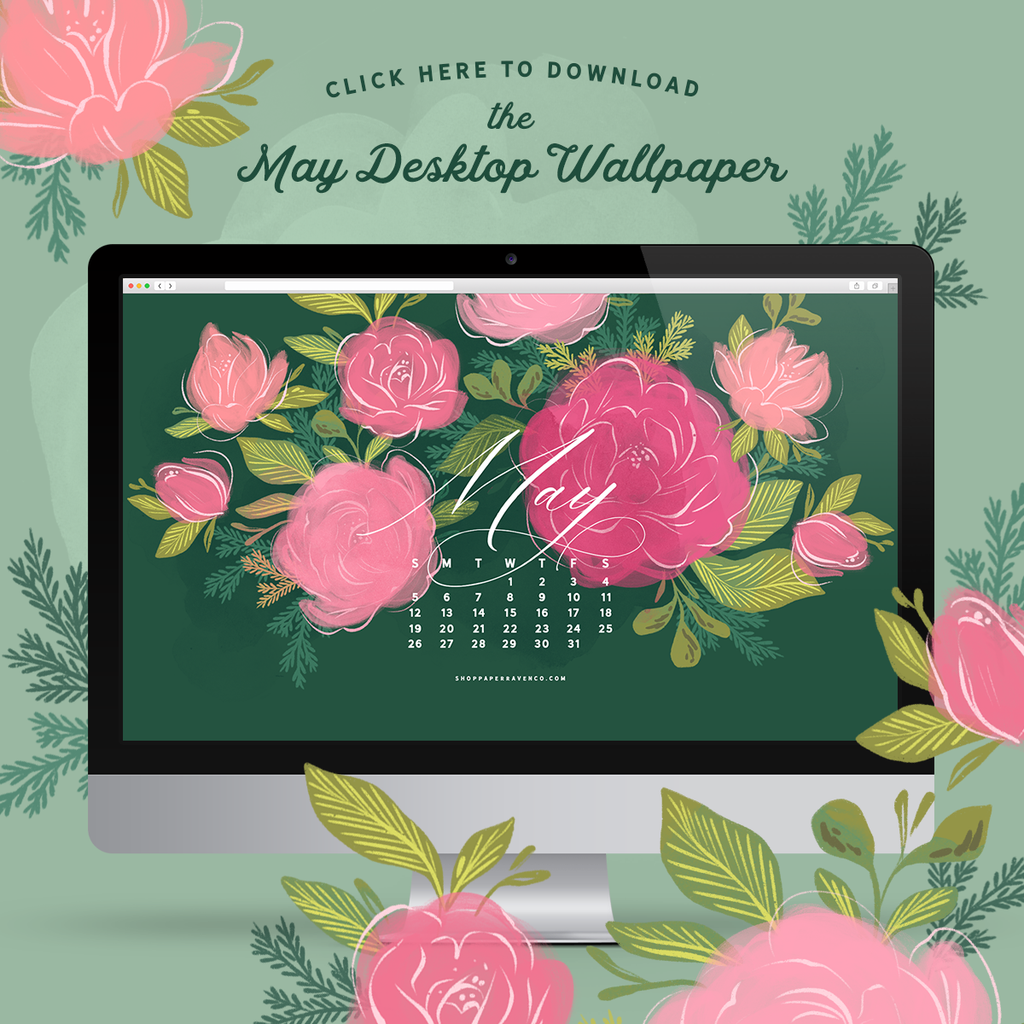 May 2019 Illustrated Desktop Wallpaper