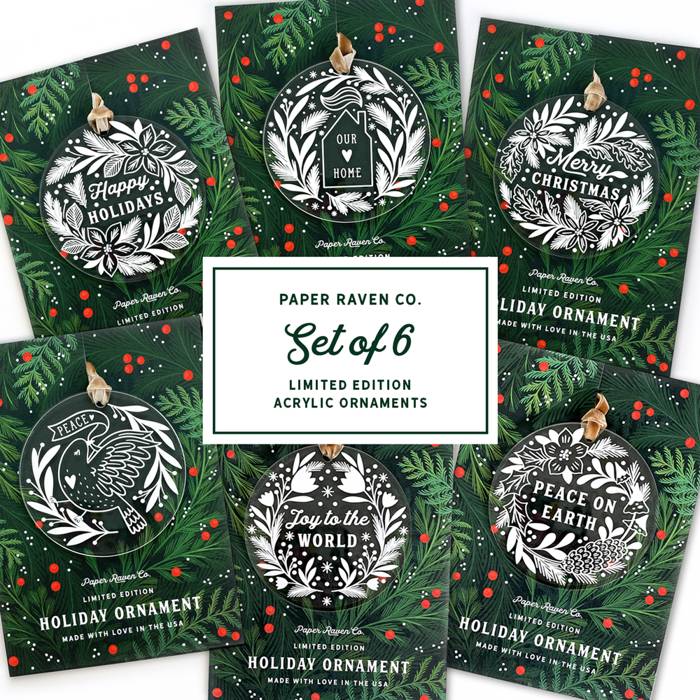 Set of 6: Limited Edition Acrylic Ornaments