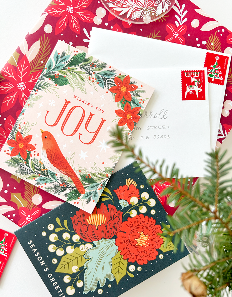 Festive Florals Holiday Card