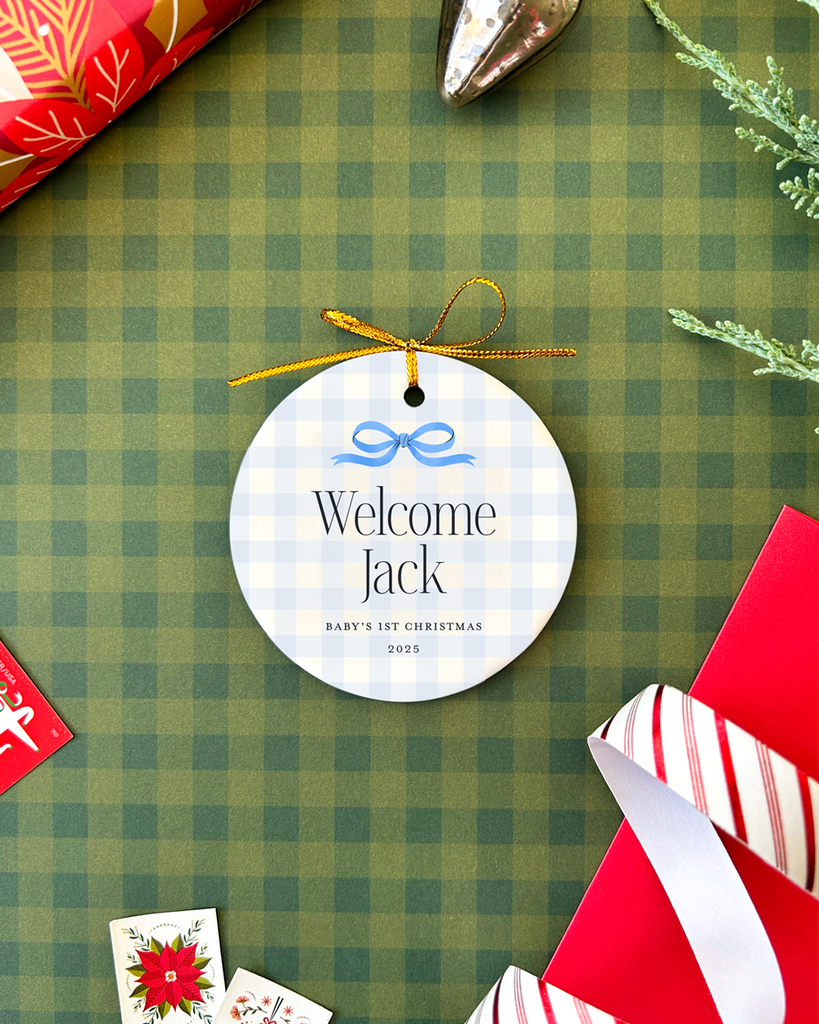 Welcome Baby Boy Personalized Ornament