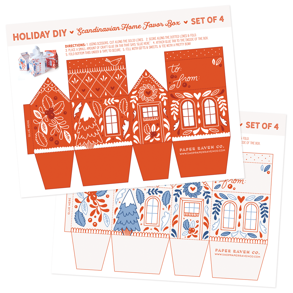 DIY Scandinavian Cottage Favor Boxes