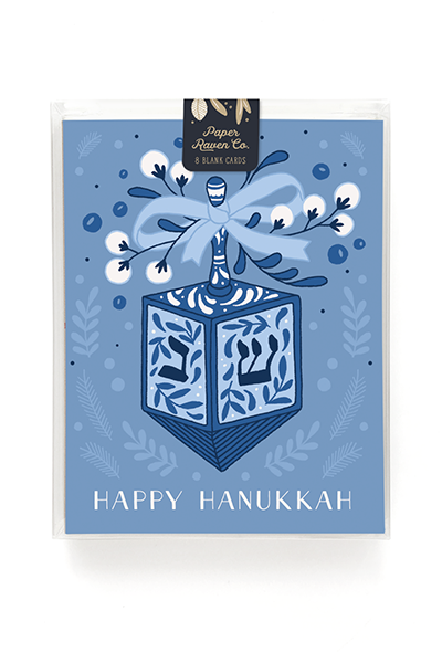 Festive Dreidel Hanukkah Card