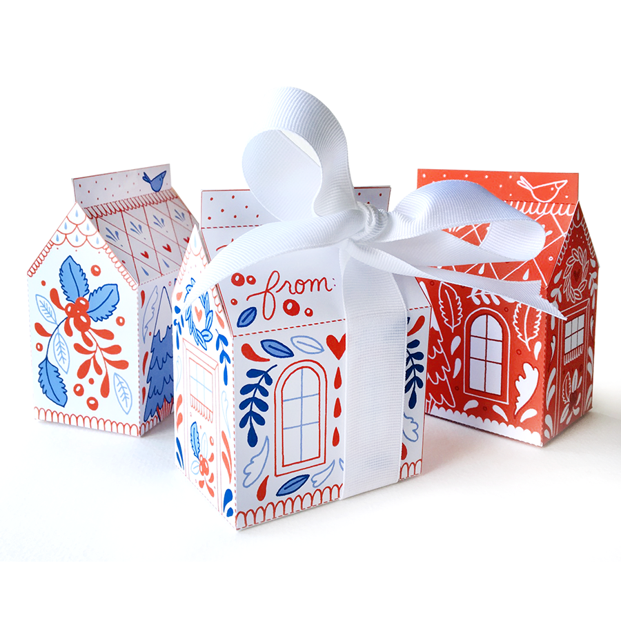 DIY Scandinavian Cottage Favor Boxes