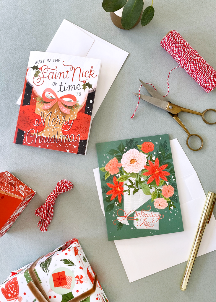 Poinsettia Bouquet Holiday Card